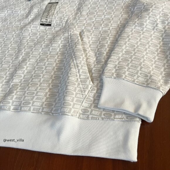 Nike Sportswear Club Fleece Monogram Pullover Hoodie Men's XL Summit White Gray - Picture 6 of 7